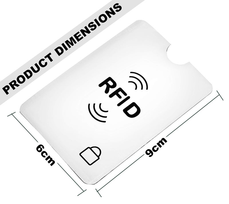 SaiTech IT Set of 10 RFID Blocking Sleeves Best way to Protect your Cards from Electronic Theft, Durable, Lightweight and Compact Design to fit in any Pocket or Purse (Silver) - Image 2